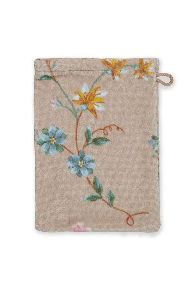 Wash Cloth Les Fleurs Khaki 16x22 cm