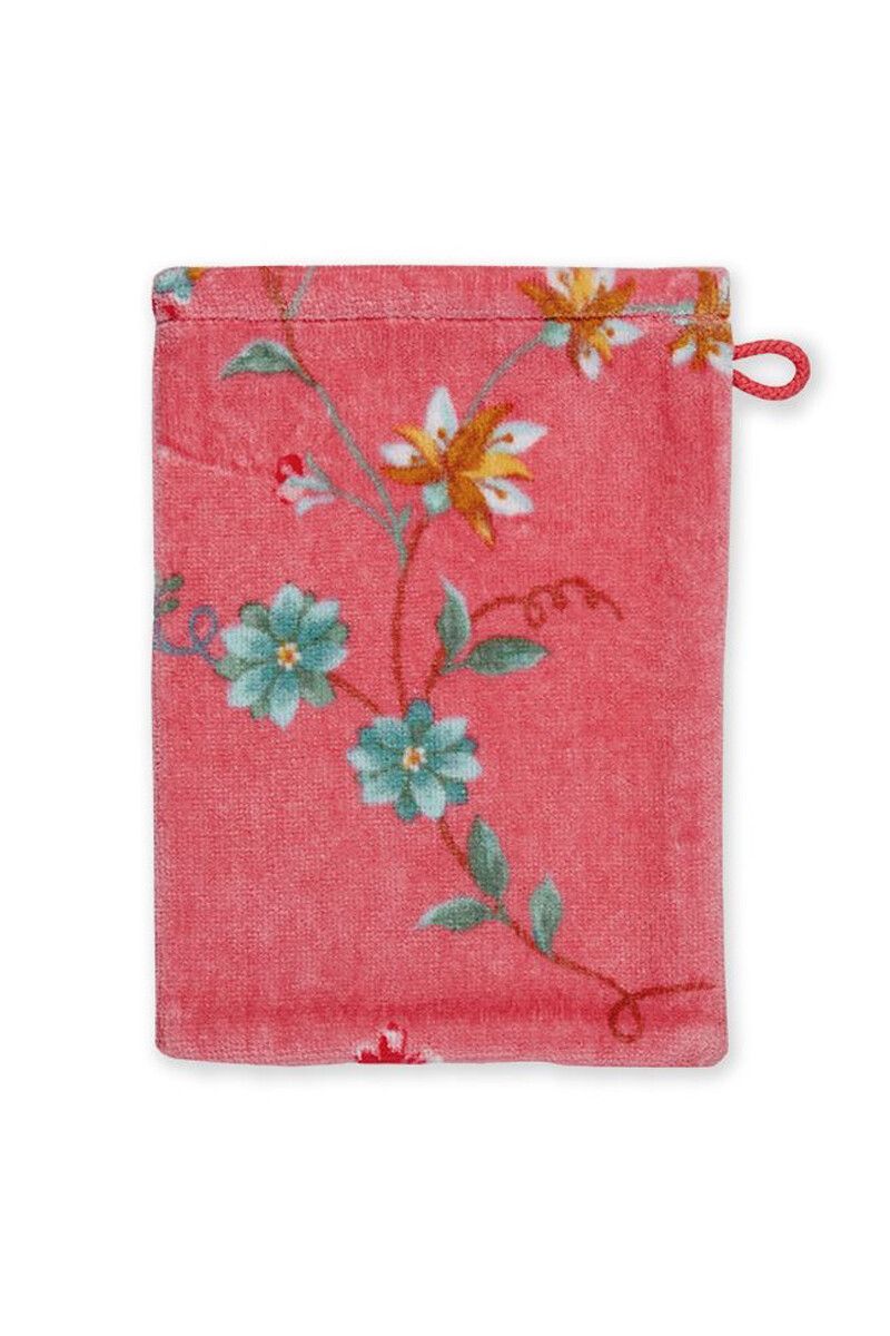 Washandje Les Fleurs Roze 16x22 cm
