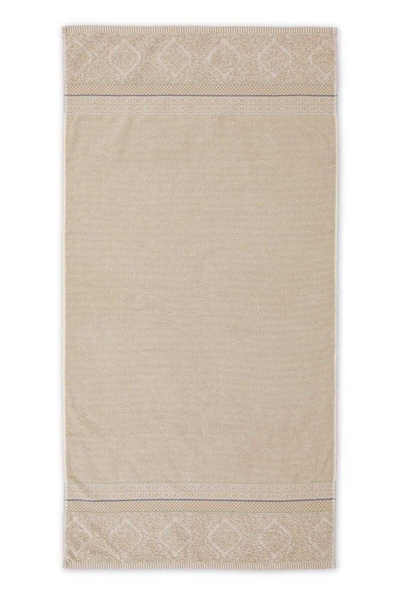 Large Bath Towel Soft Zellige Khaki 70x140 cm