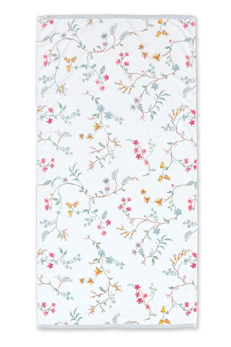 Grote Handdoek Les Fleurs Wit 70x140 cm