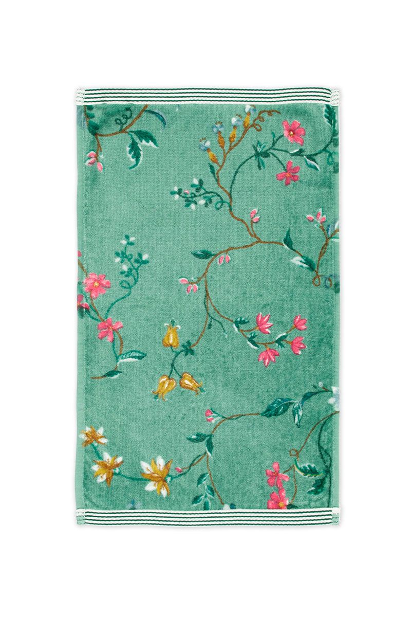 Pip Studio Les Fleurs Waschhandschuh Grün - 16x22cm Baumwolle Badaccessoire