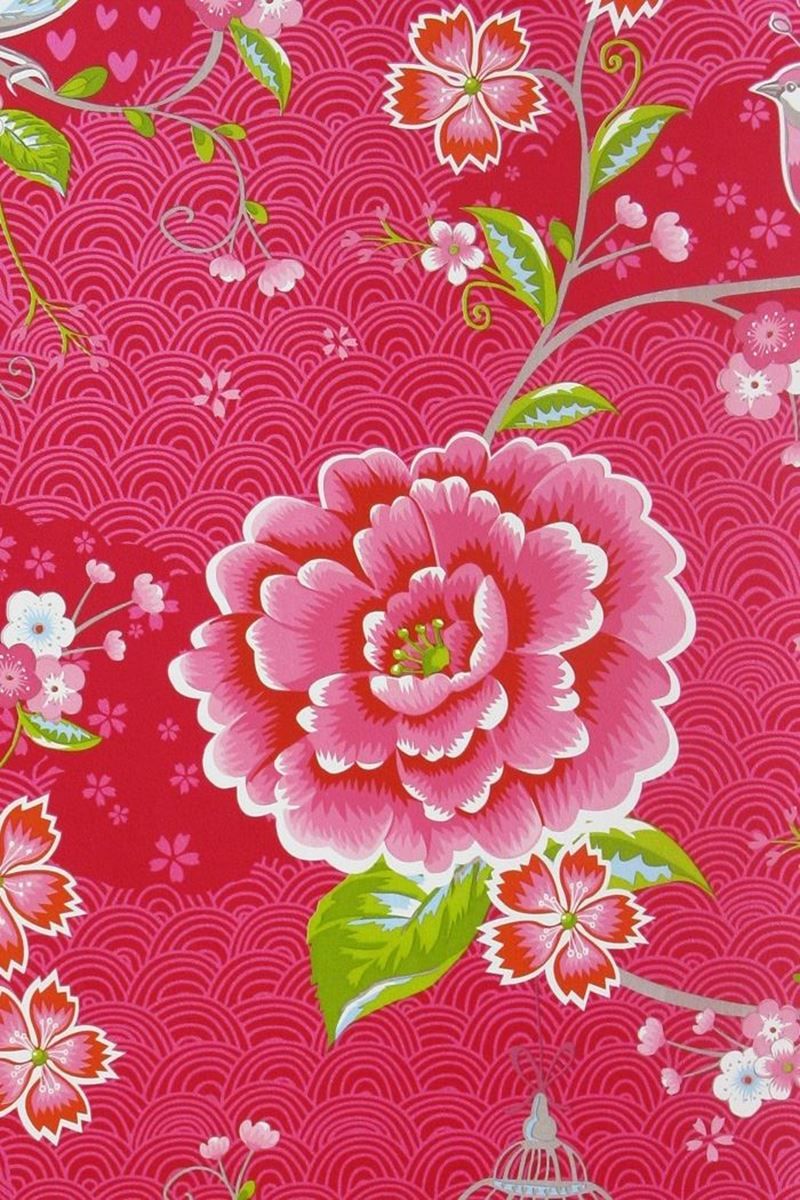 Pip Studio Pip Studio Birds in Paradise Non-Woven Wallpaper Red
