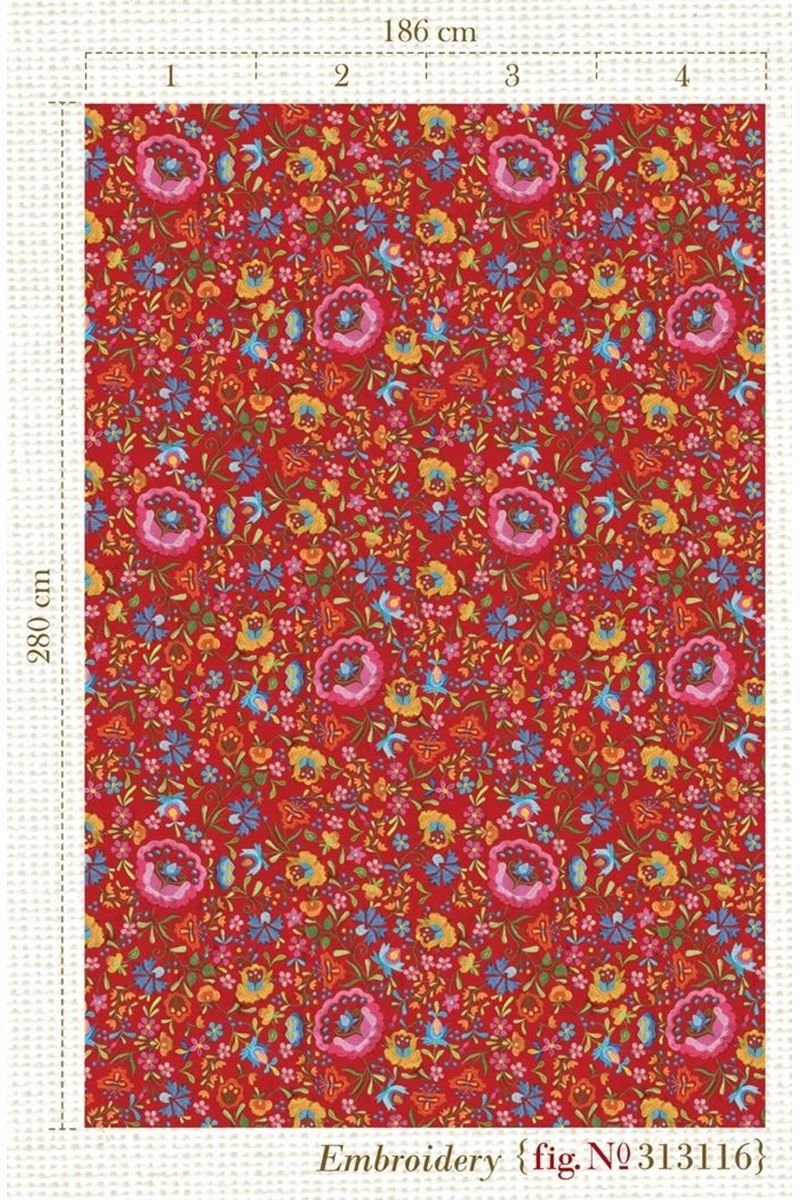 Pip Studio Embroidery Wallpower Red