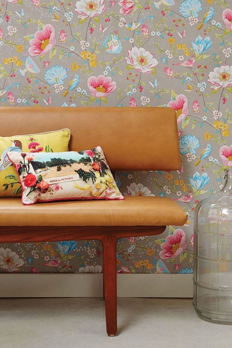 Pip Studio Chinese Garden Non-Woven Wallpaper Khaki