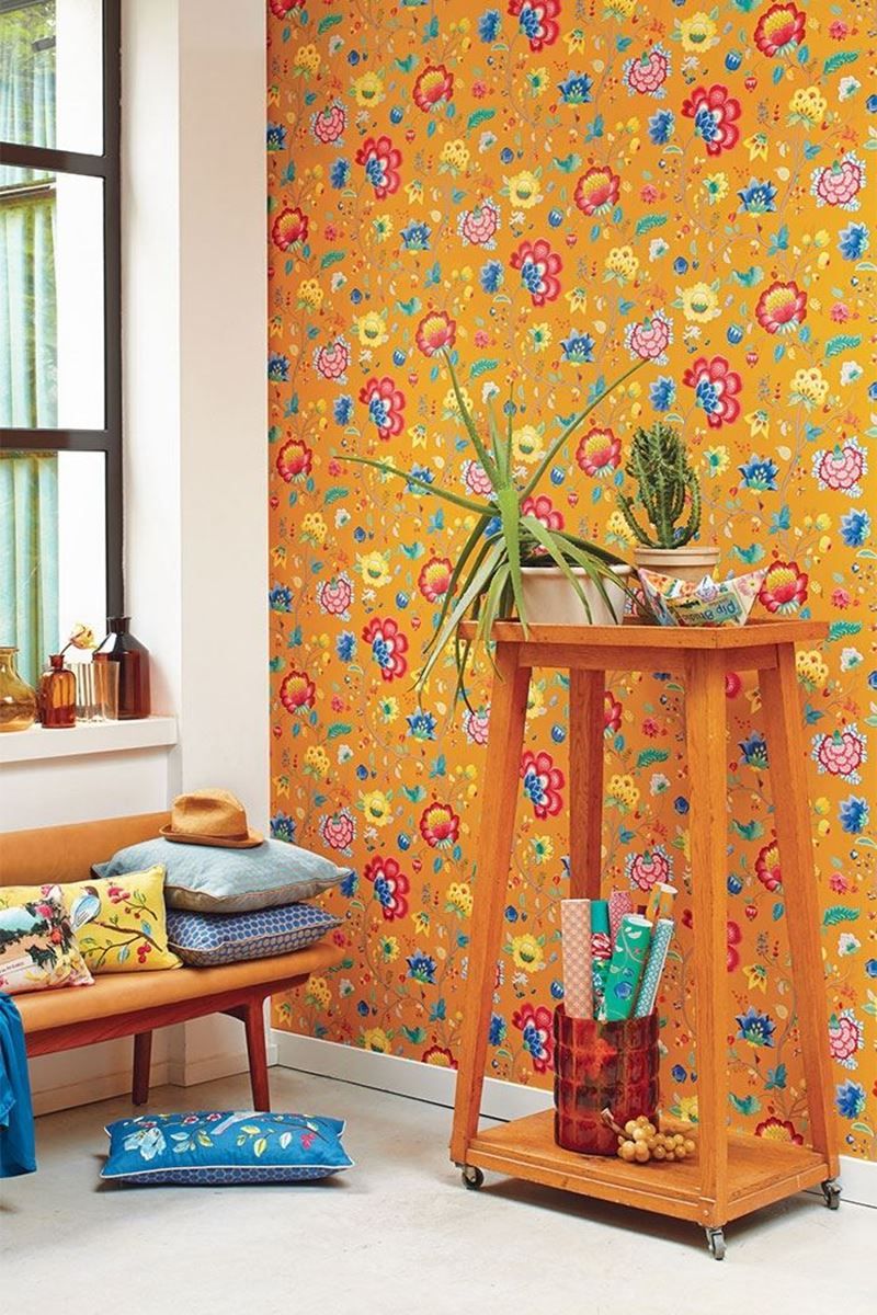 Pip Studio Floral Fantasy Non-Woven Wallpaper Yellow