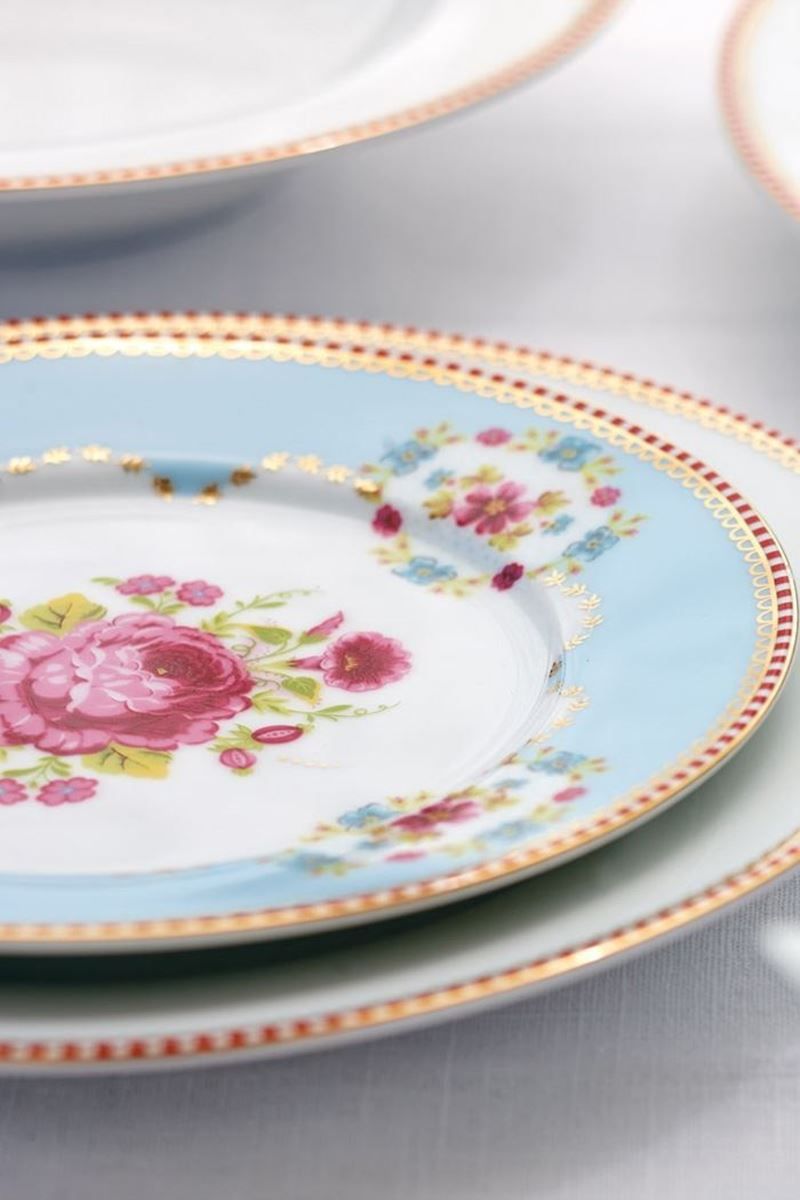 Floral Pastry Plate blue 17 cm