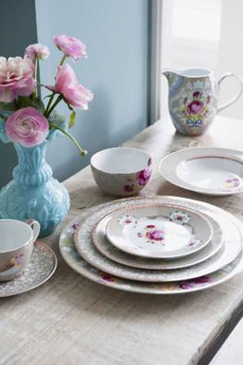 Floral Pastry Plate khaki 17 cm