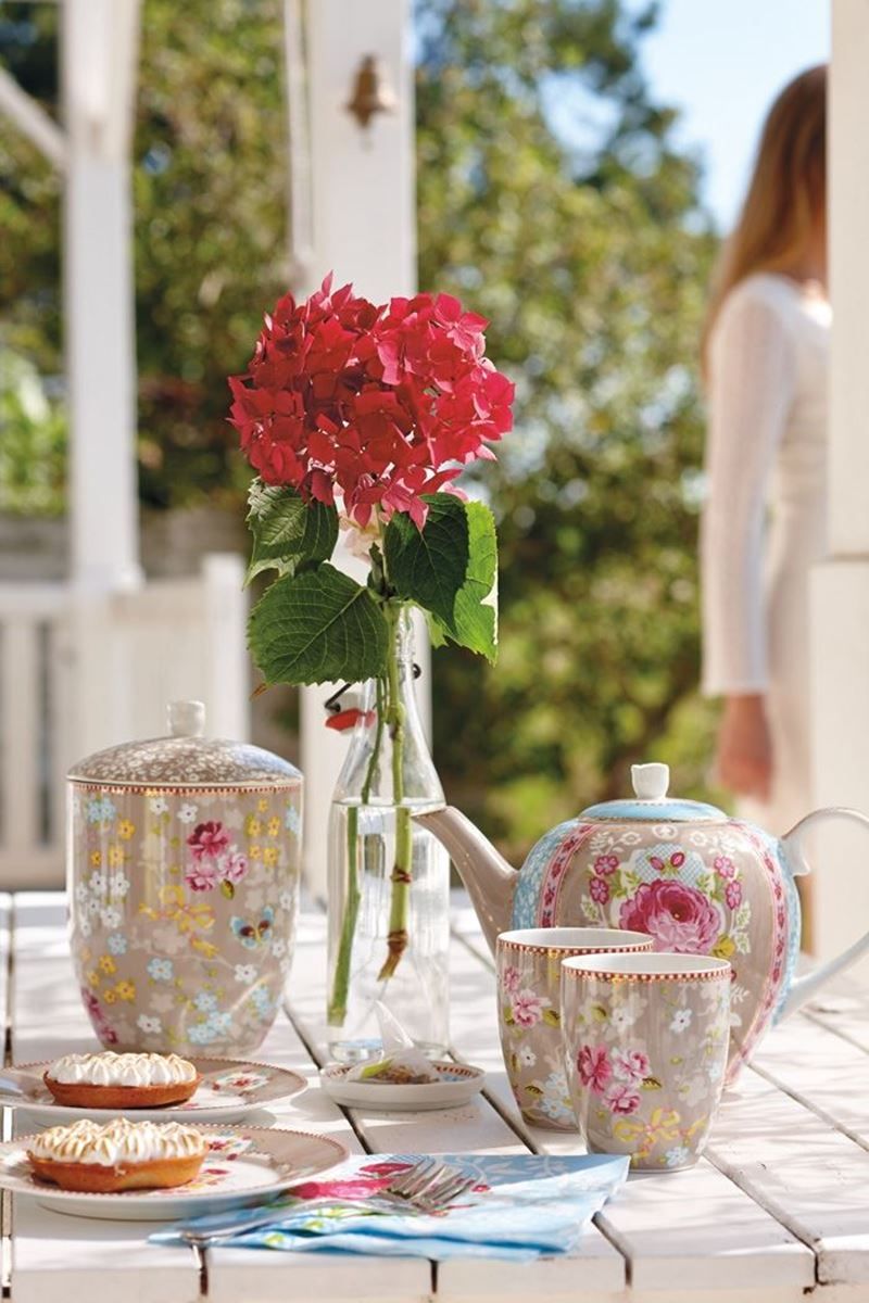 Floral Teapot Khaki