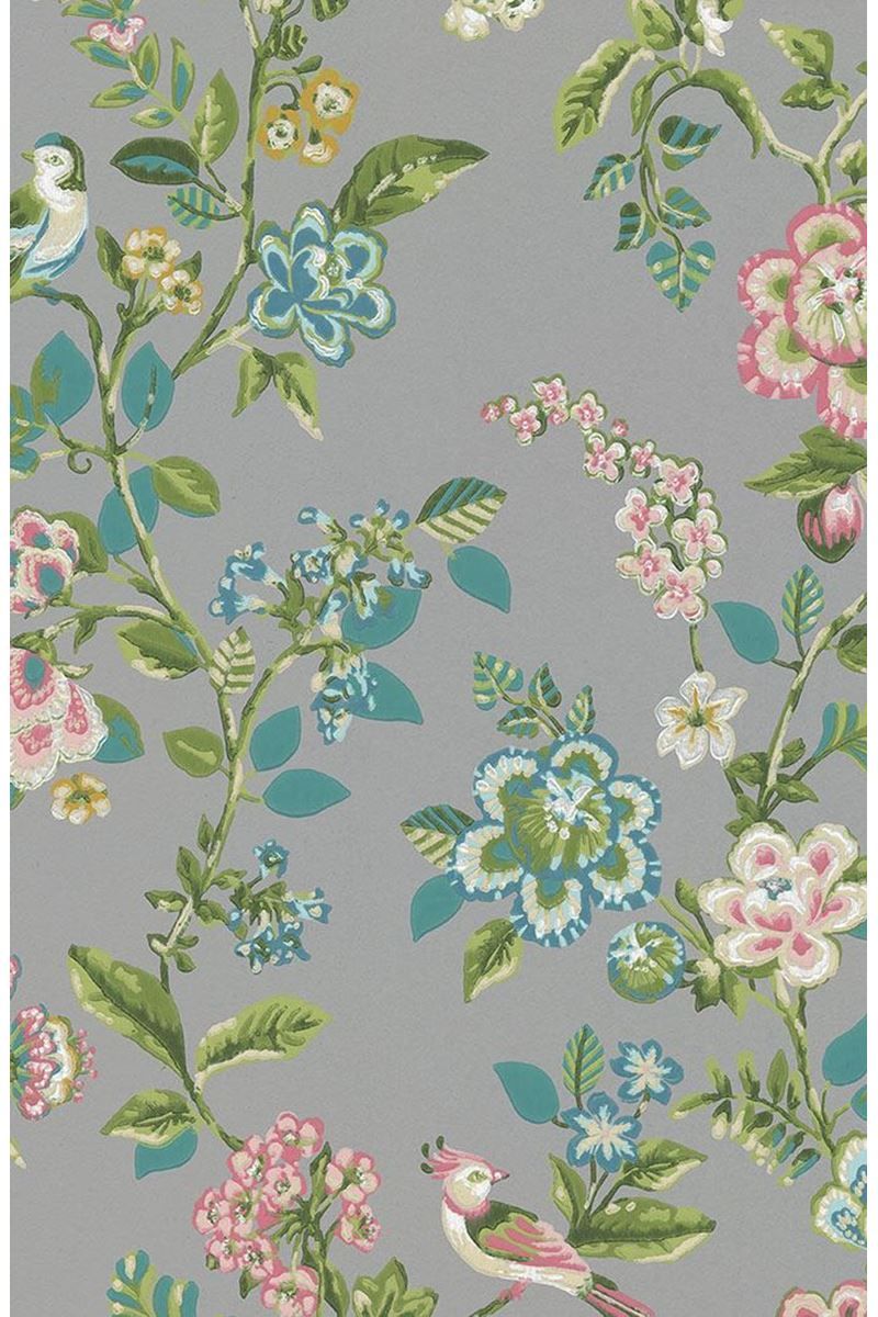 Pip Studio Botanical Print Non-Woven Wallpaper Grey