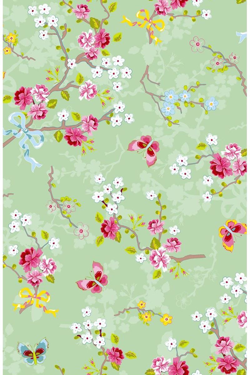 Pip Studio Chinese Rose Non-Woven Wallpaper Soft Green