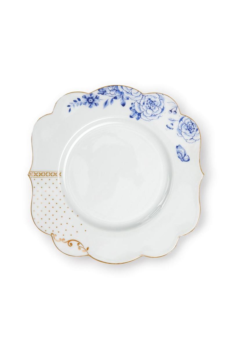 Assiette à Petit-Déjeuner Royal White Points Dorés 23,5 cm