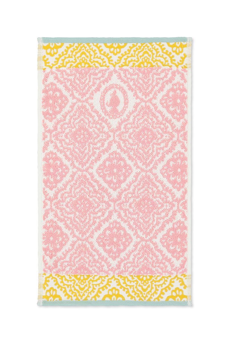 Gästehandtuch Jacquard Check rosa 30x50 cm