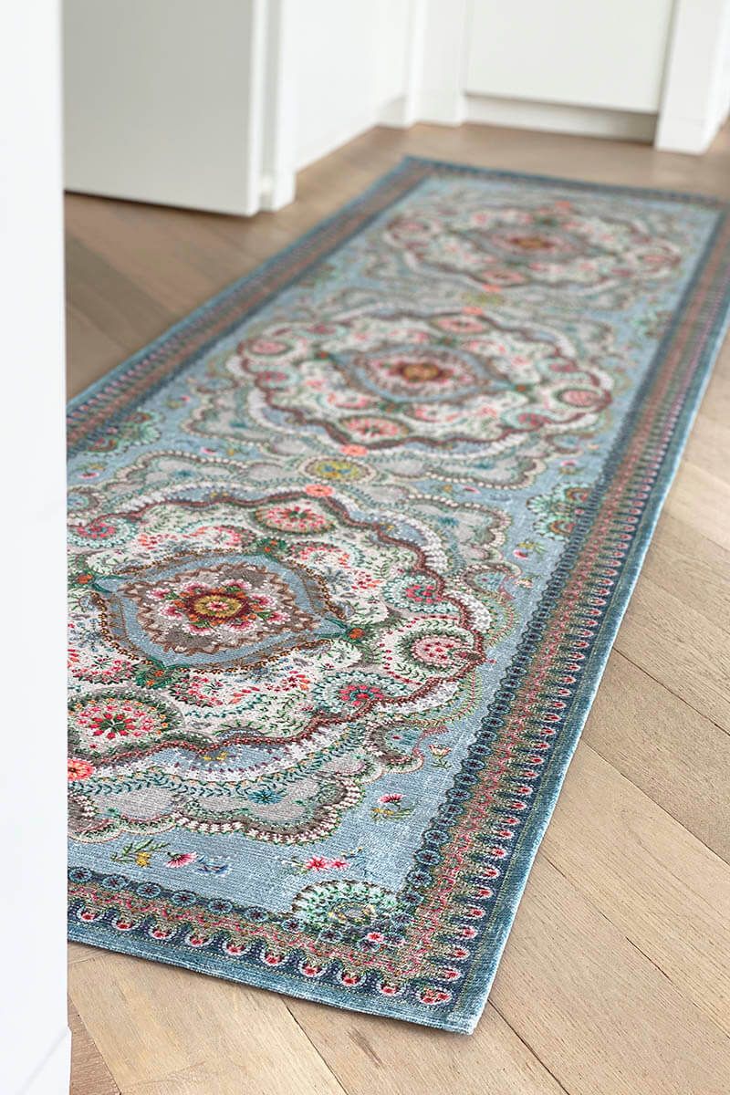 Tapis Coureur Majorelle par Pip Pastel Bleu