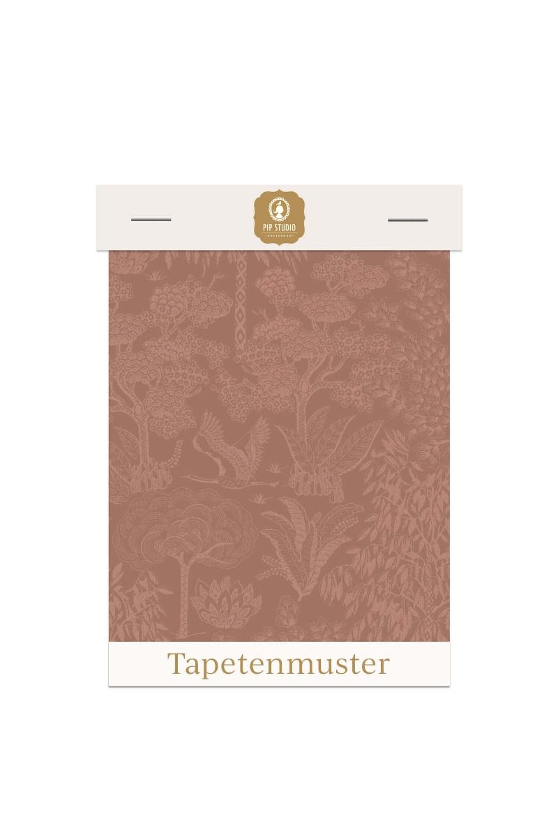 Tapetenmuster Origami Tree Terra/Roségold