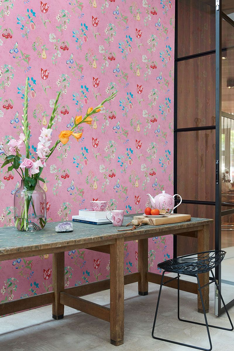 Pip Studio Cherry Pip Non-Woven Wallpaper Pink