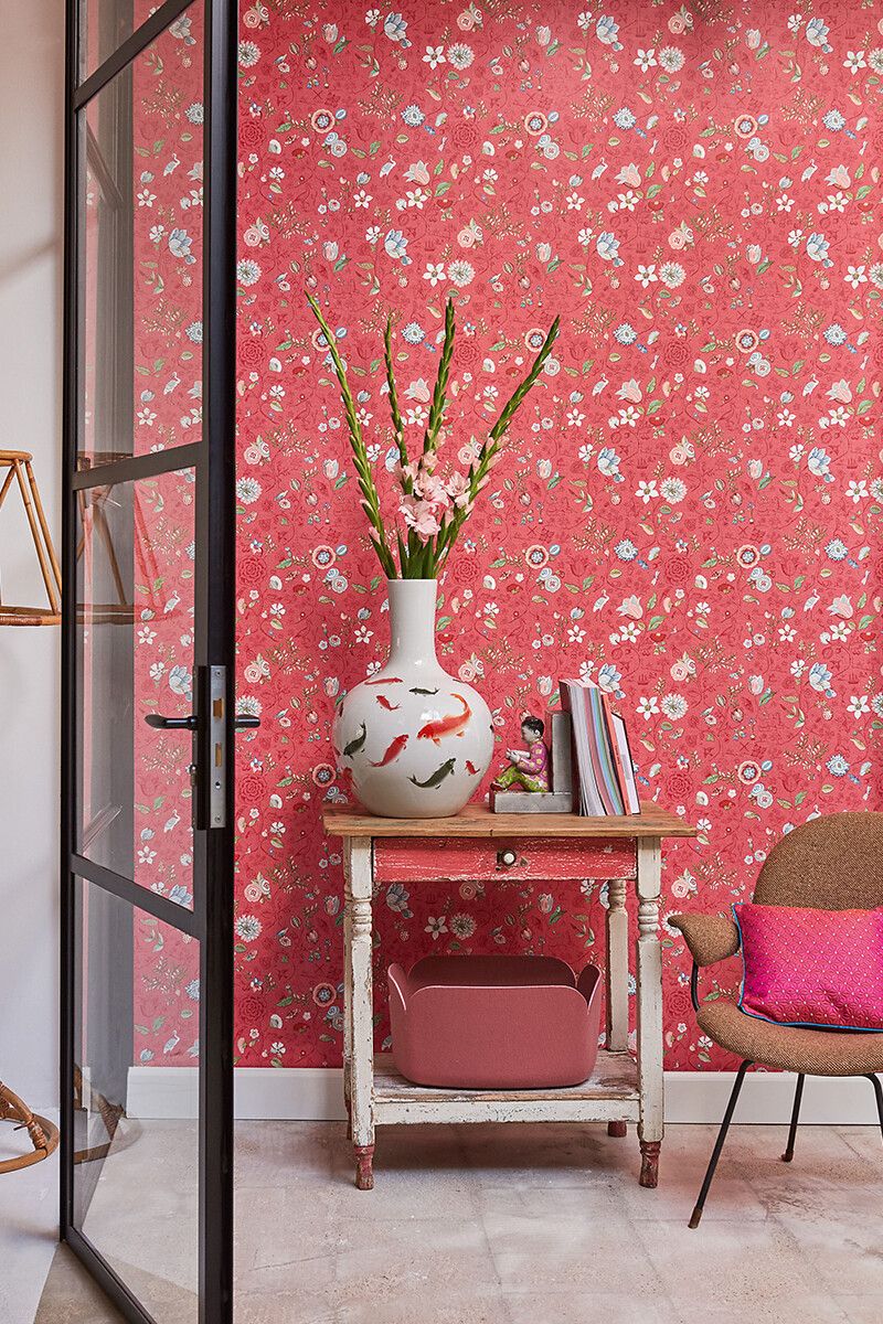Pip Studio Spring to Life Non-Woven Wallpaper Red/Pink