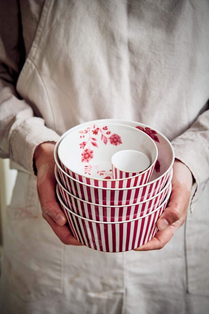 Royal Stripes Bowl Dark Pink 12cm