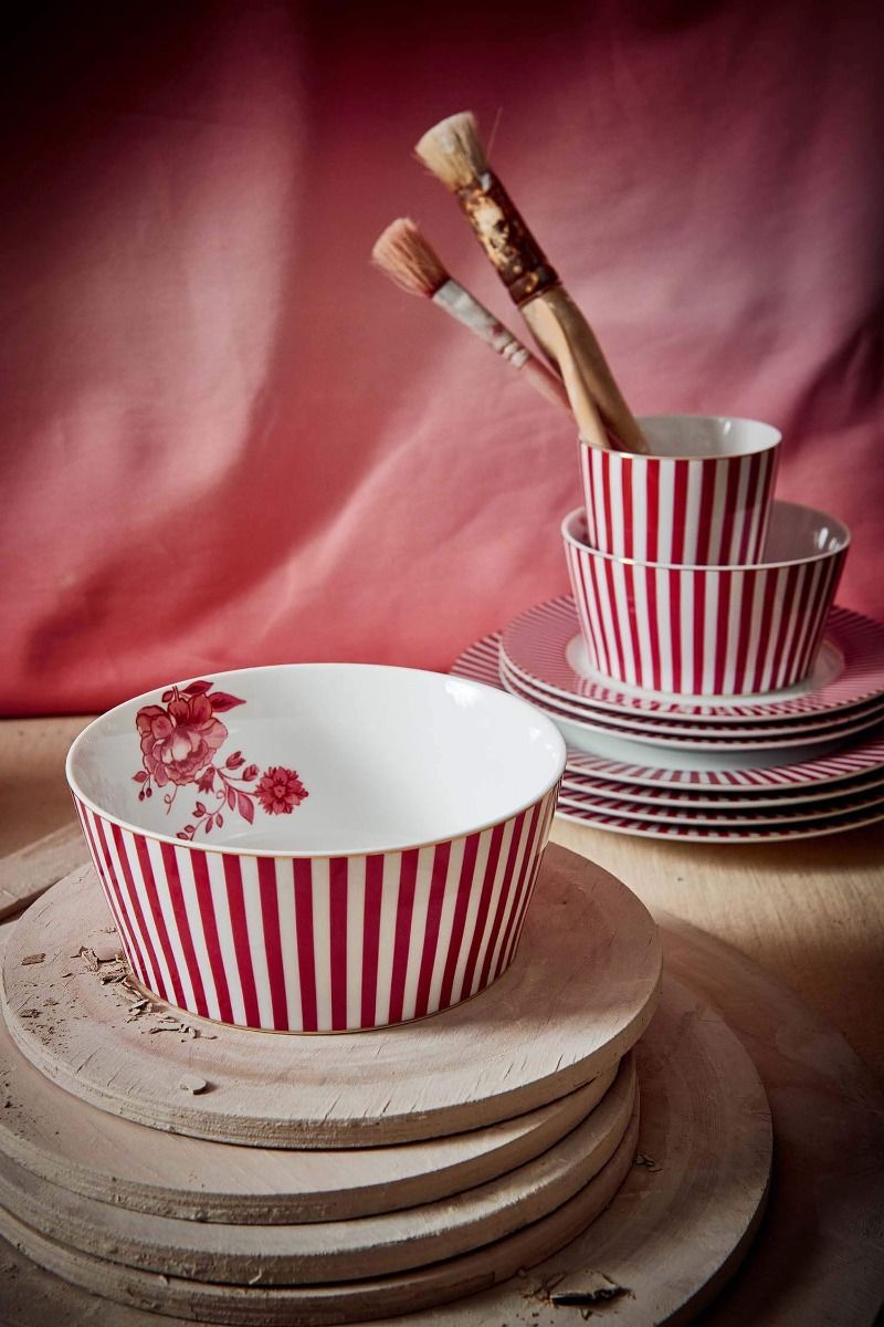 Royal Stripes Bowl Dark Pink 15cm