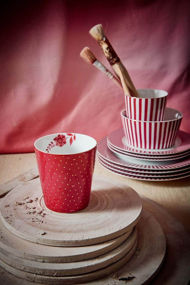 Royal Stripes Mug Dots Dark Pink