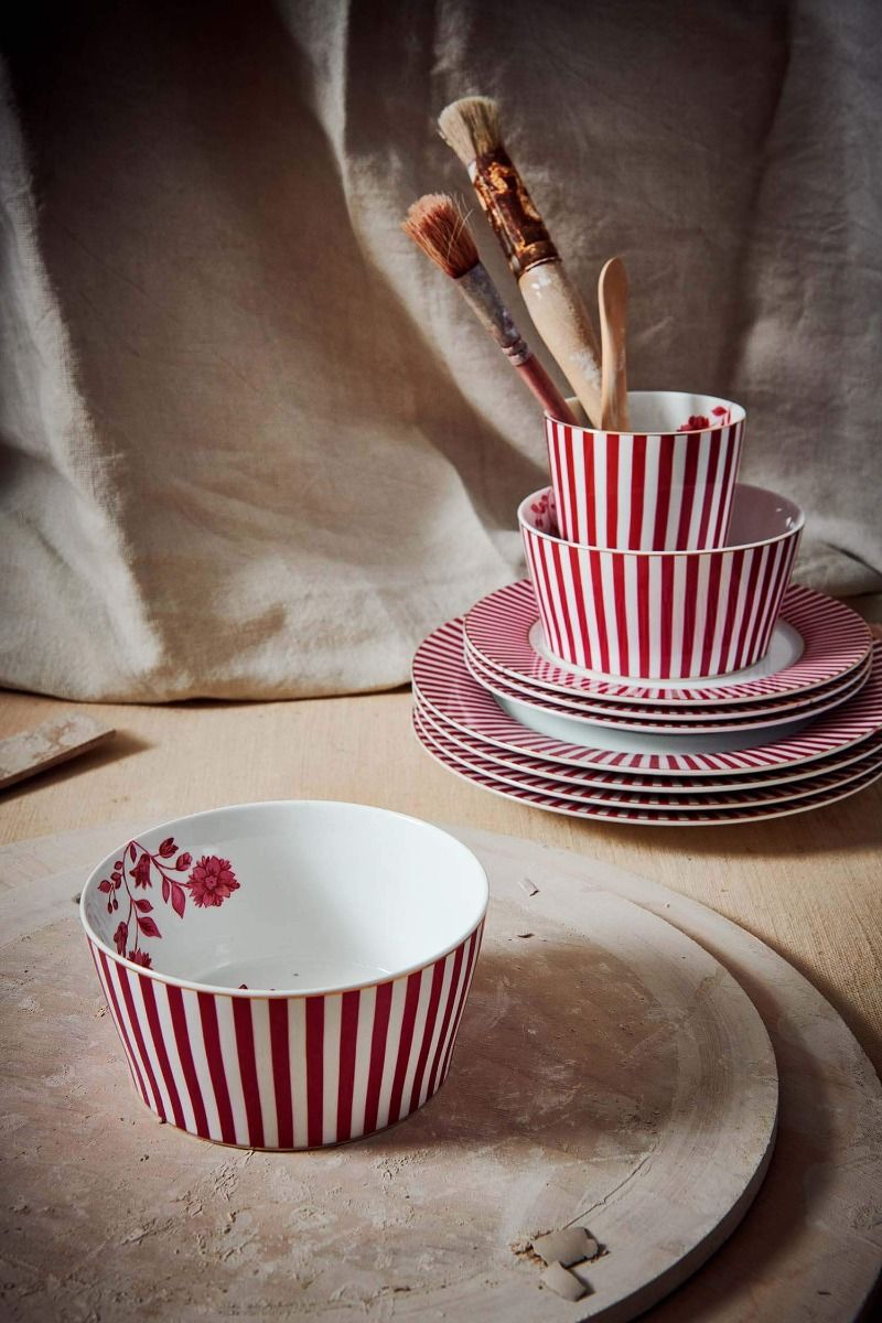 Royal Stripes Bowl Dark Pink 12cm