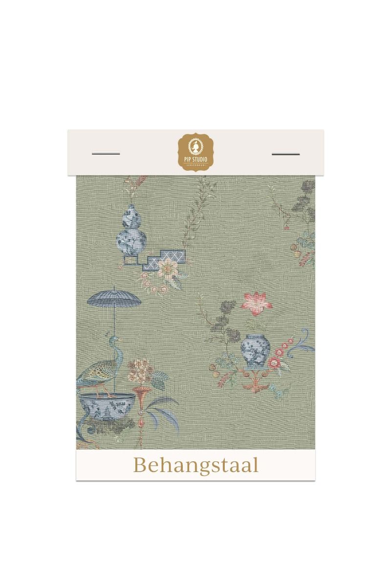 Behangstaal Chinese Porcelain Licht Groen