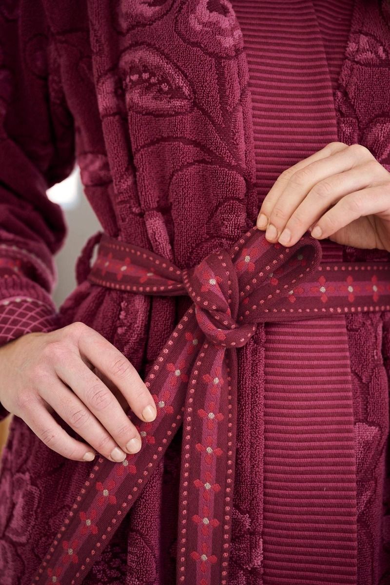 Bathrobe Jasmin Jacquard Dark Pink