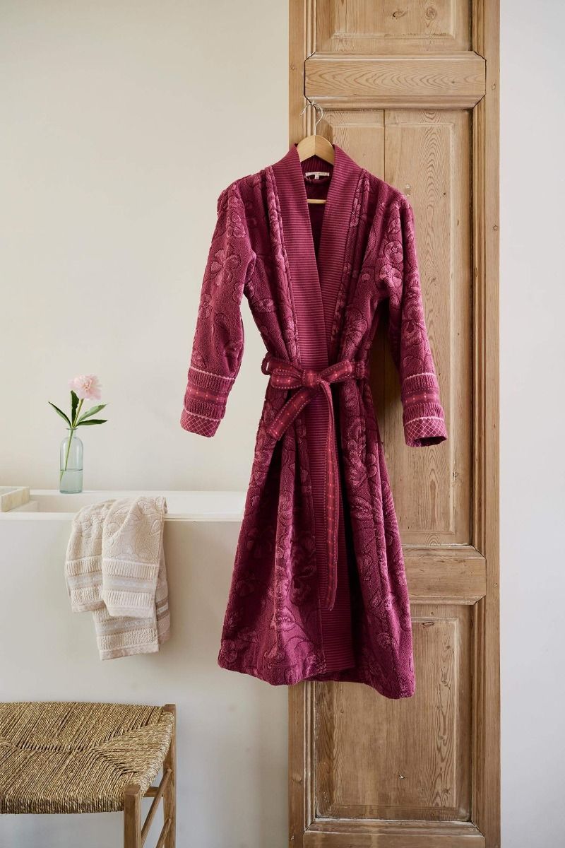 Bathrobe Jasmin Jacquard Dark Pink