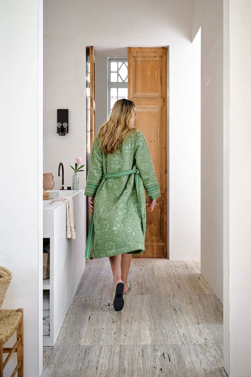 Badjas Jasmin Jacquard Groen