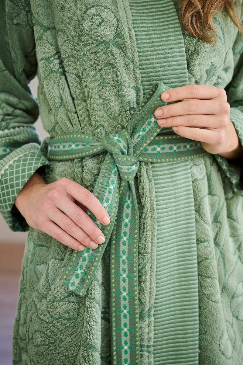 Badjas Jasmin Jacquard Groen