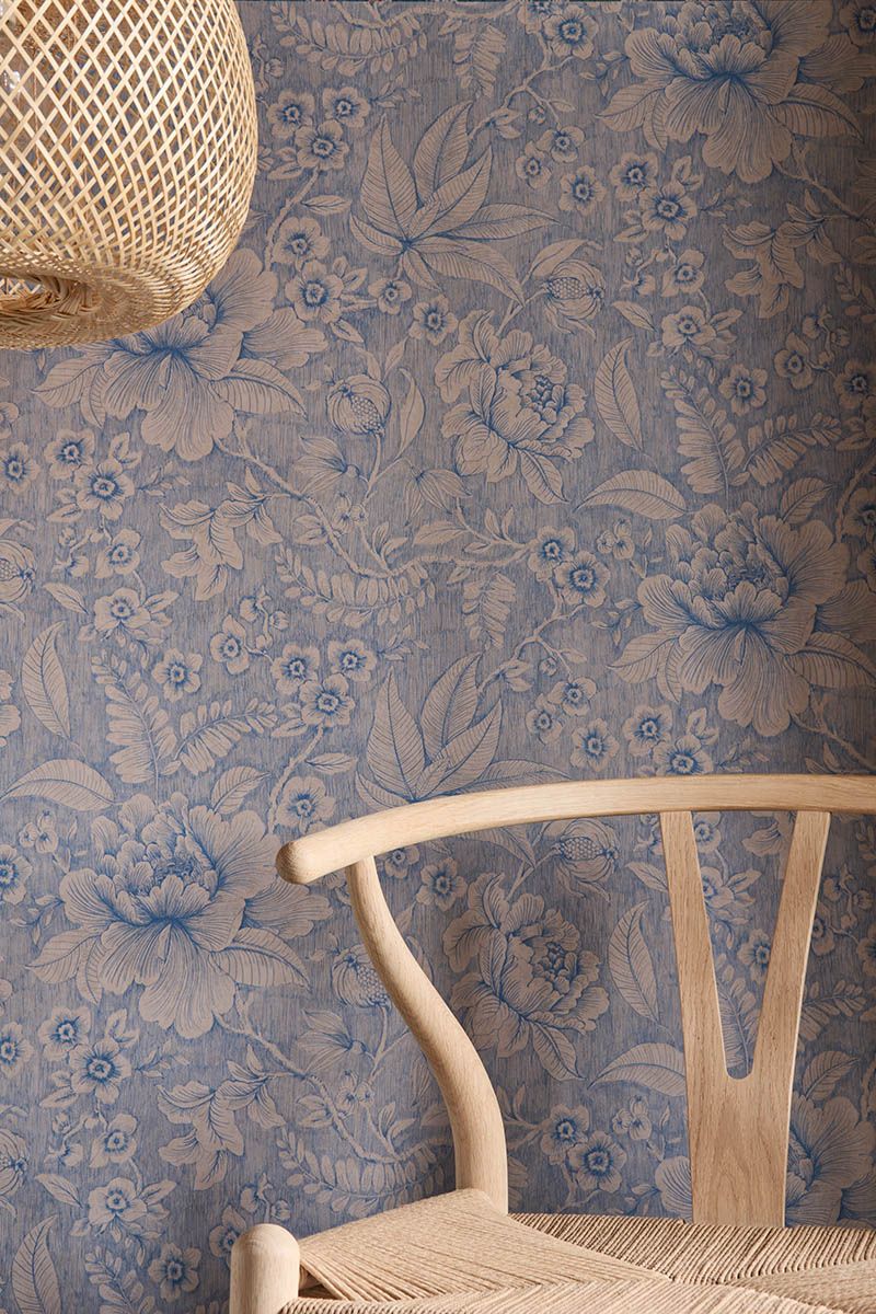 Pip Studio Casa dei Fiori Non-Woven Wallpaper Khaki/Blue