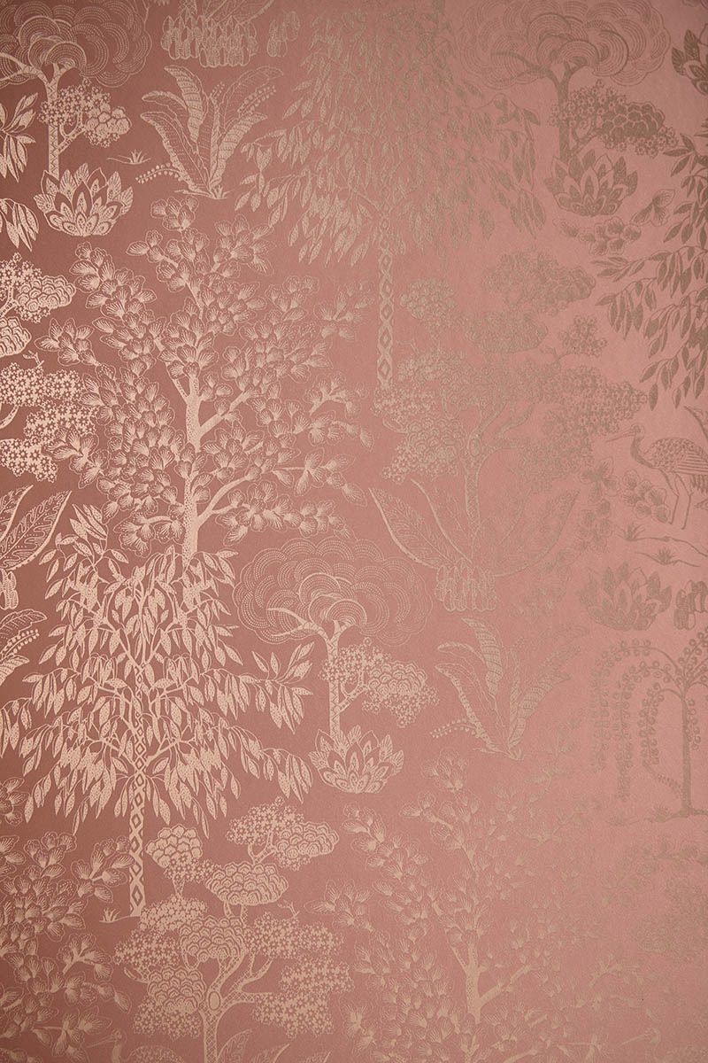 Pip Studio Origami Tree Non-Woven Wallpaper Terra/Rosegold