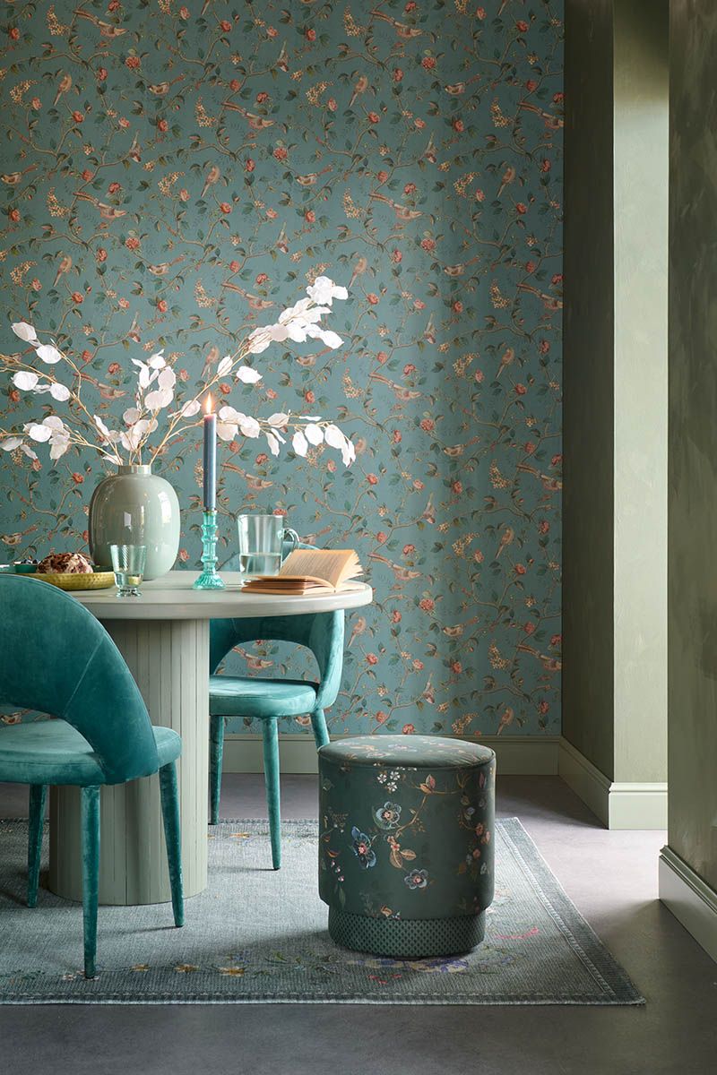 Pip Studio Good Nightingale Non-Woven Wallpaper Petrol