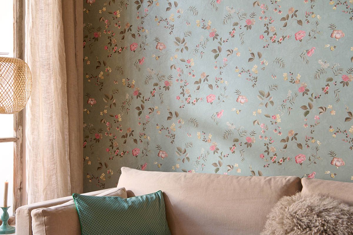 Pip Studio Tokyo Blossom Non-Woven Wallpaper Jade Green