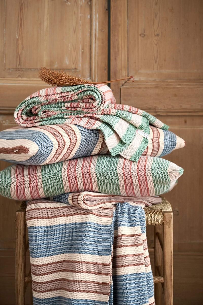 Coussin Bonsoir Combistripe Vert