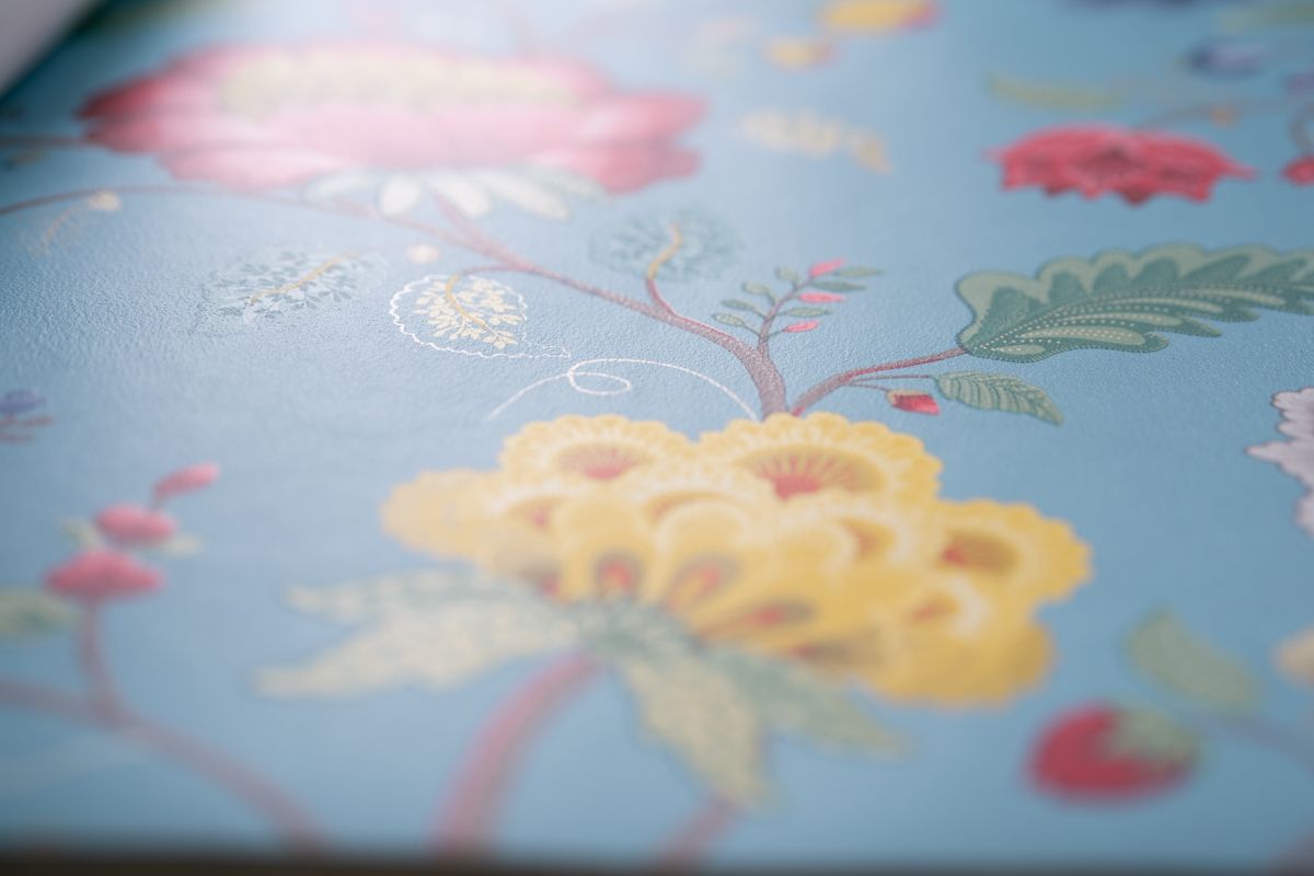 Pip Studio Floral Fantasy Non-Woven Wallpaper Light Blue