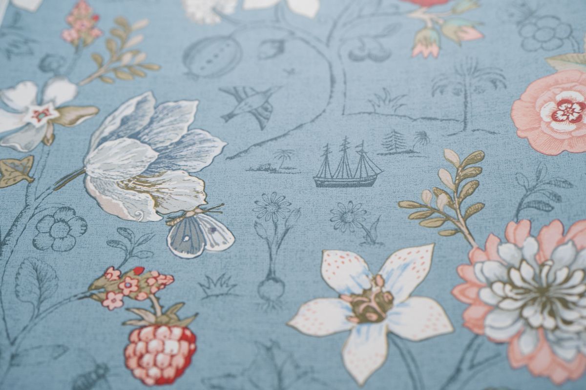 Pip Studio Spring to Life Non-Woven Wallpaper Light Blue