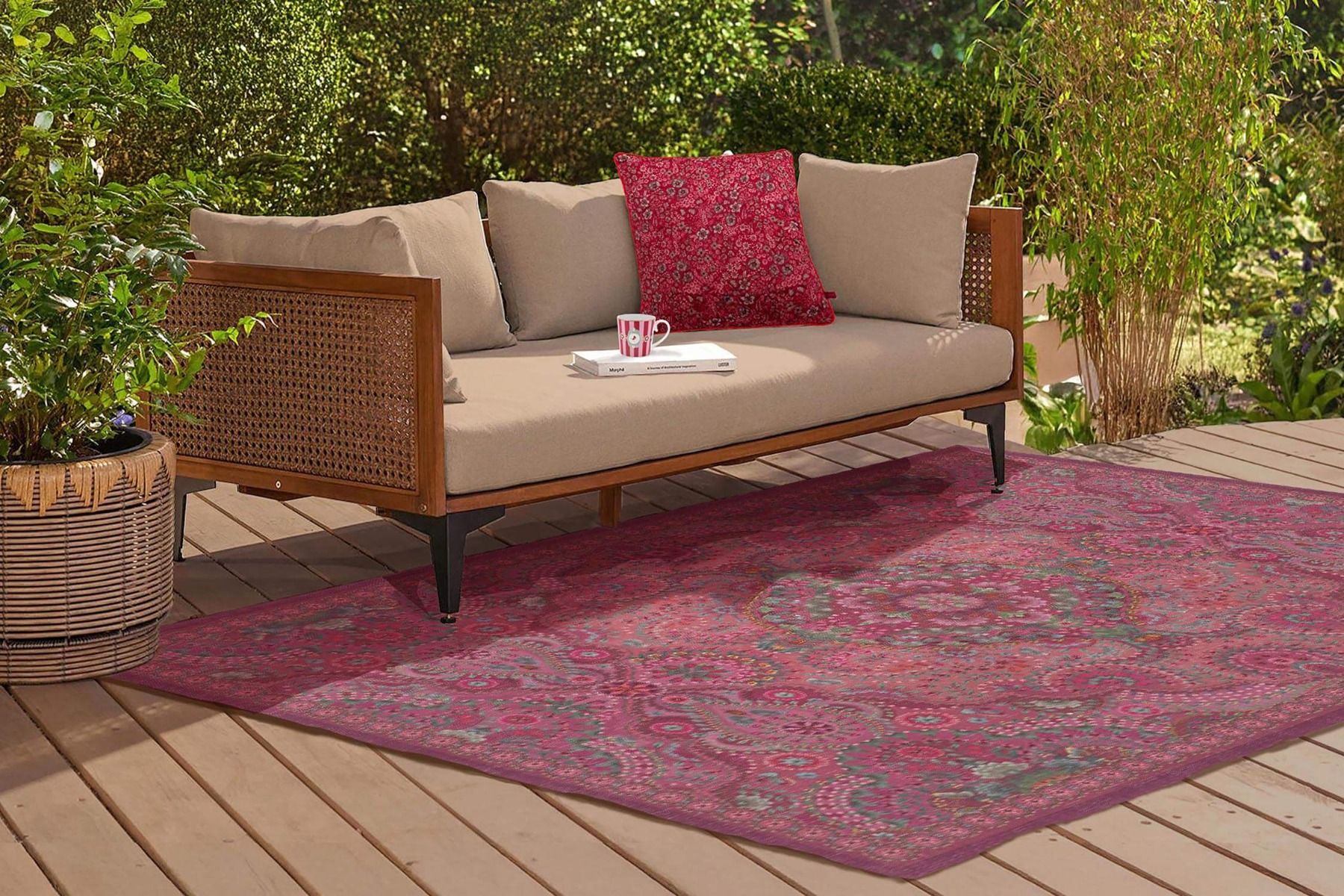 Outdoor Carpet Moon Delight by Pip Dark Pink
