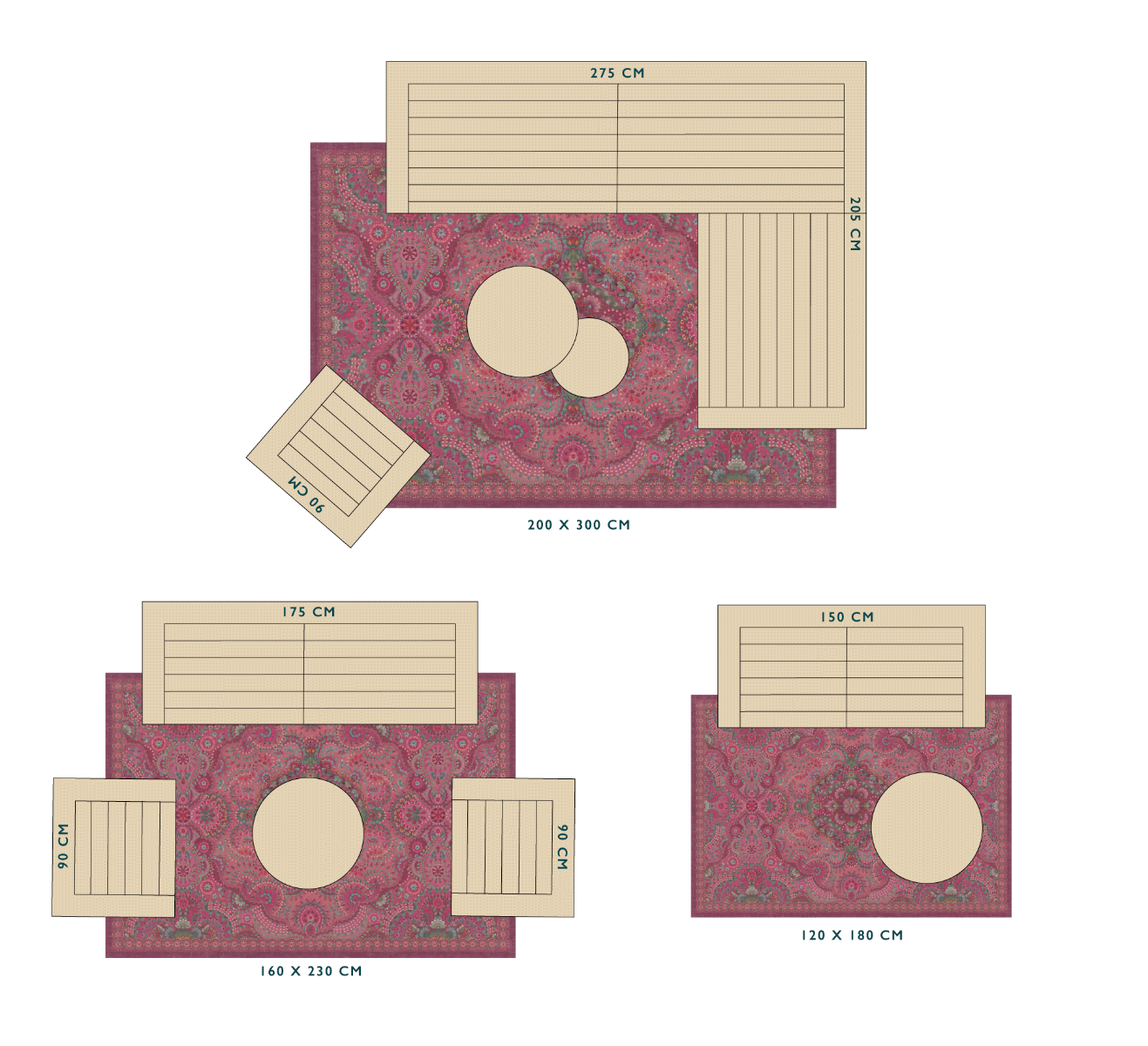 Outdoor Carpet Moon Delight by Pip Dark Pink