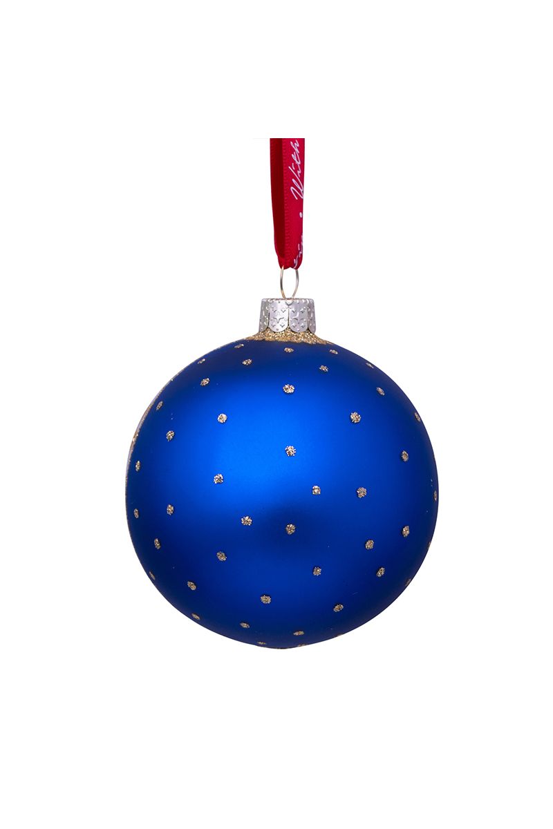 Kerstbal Glas Blauw 8 cm