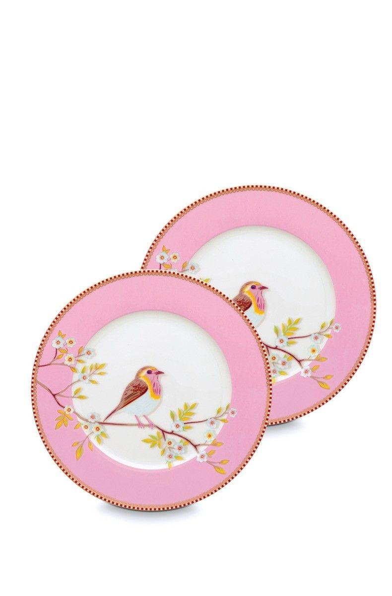 Early Bird Set/2 Frühstücksteller Rosa 21 cm