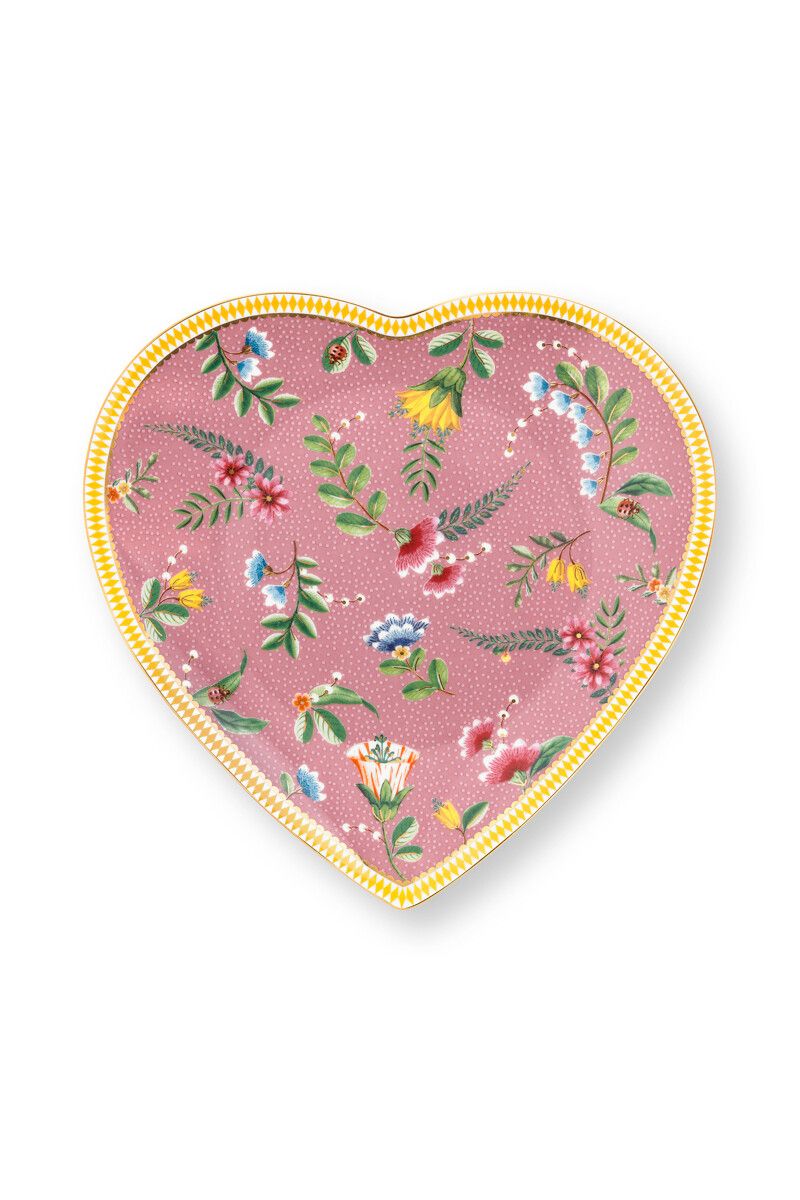 La Majorelle Set/2 Heart Shape Plates Pink