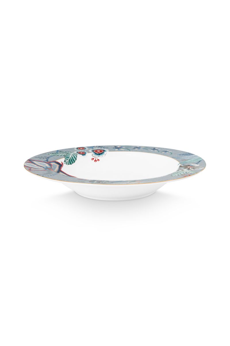 Flower Festival Deep Plate Light Blue 21.5 cm