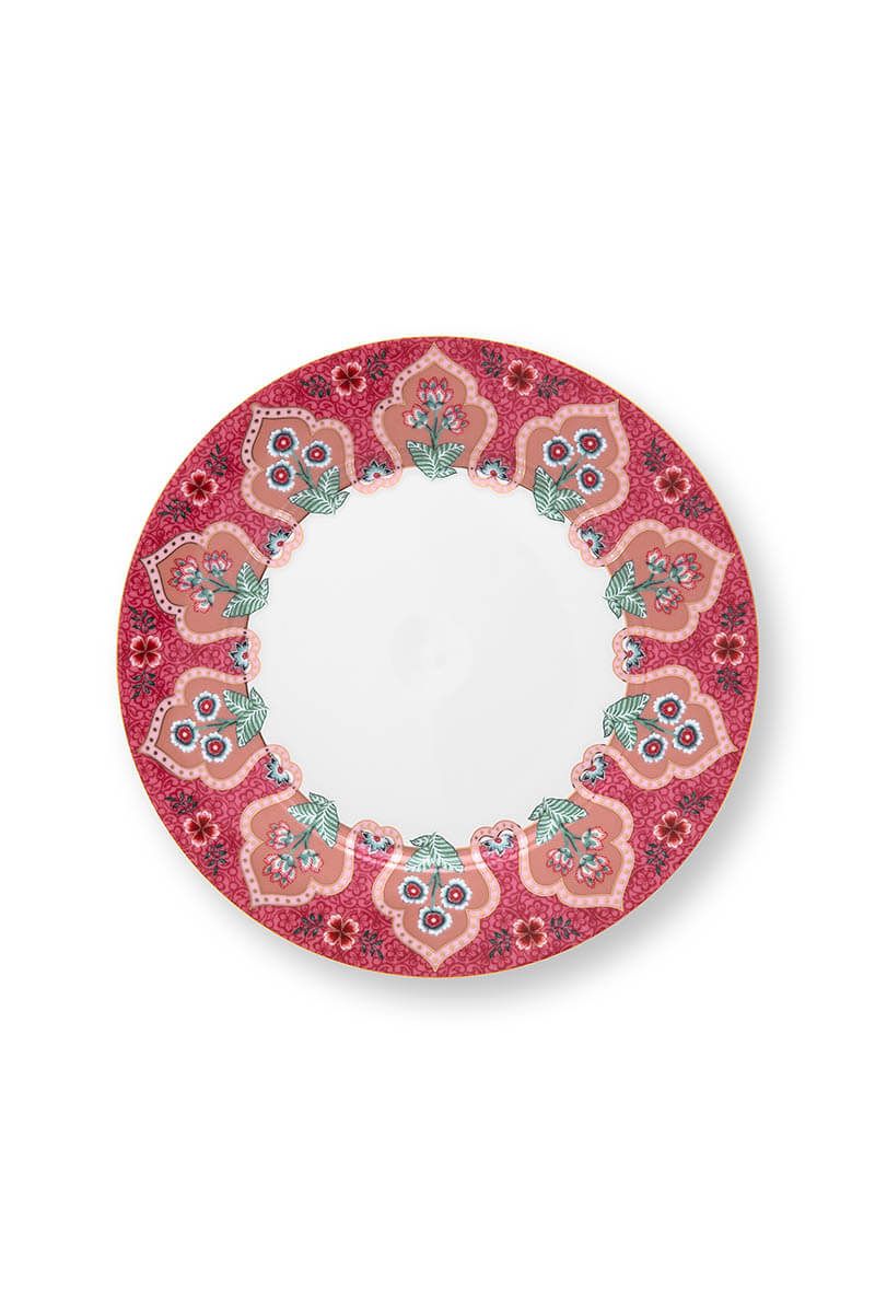 Flower Festival Set/4 Breakfast Plates Dark Pink 21cm