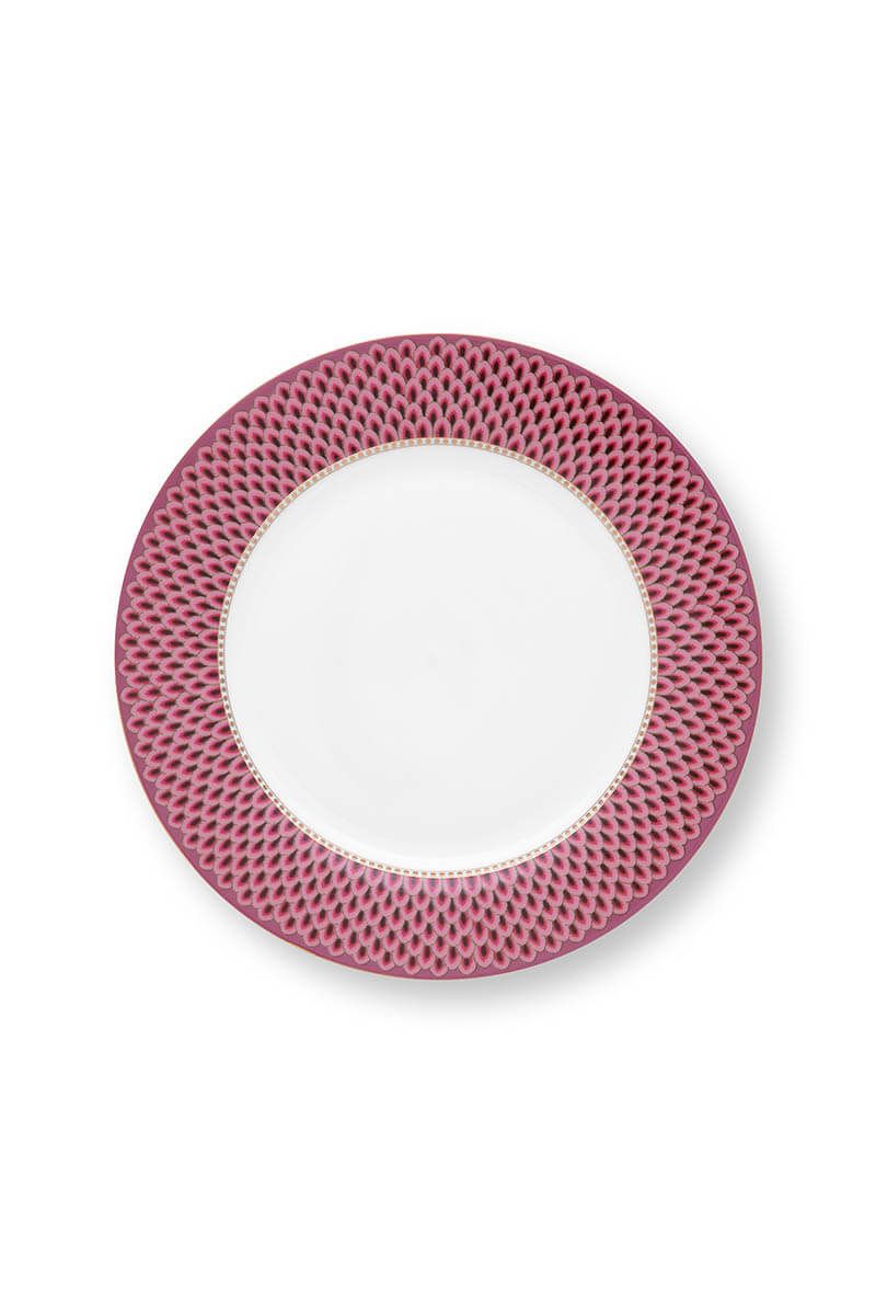 Flower Festival Set/4 Dinner Plates Dark Pink 26.5cm