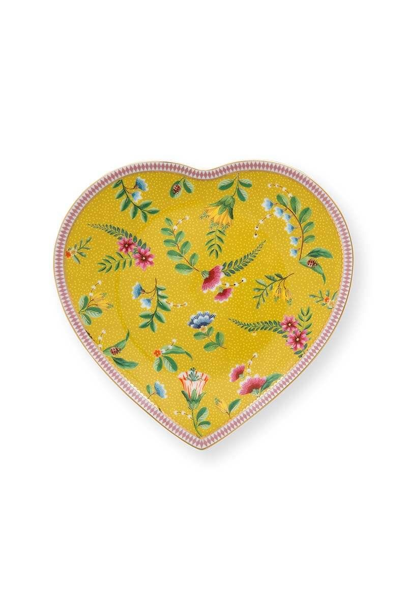 La Majorelle Set/2 Heart Shape Plates Yellow