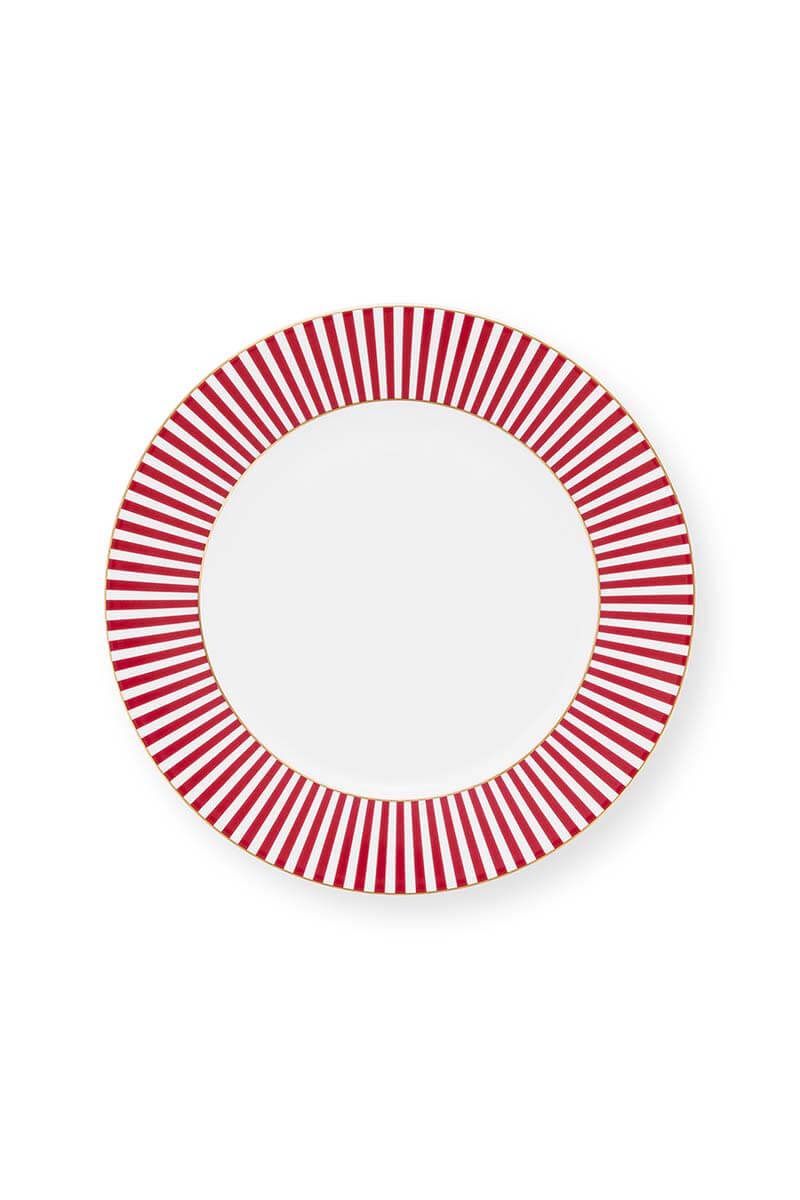 Royal Stripes Pastry Plate Dark Pink 17cm