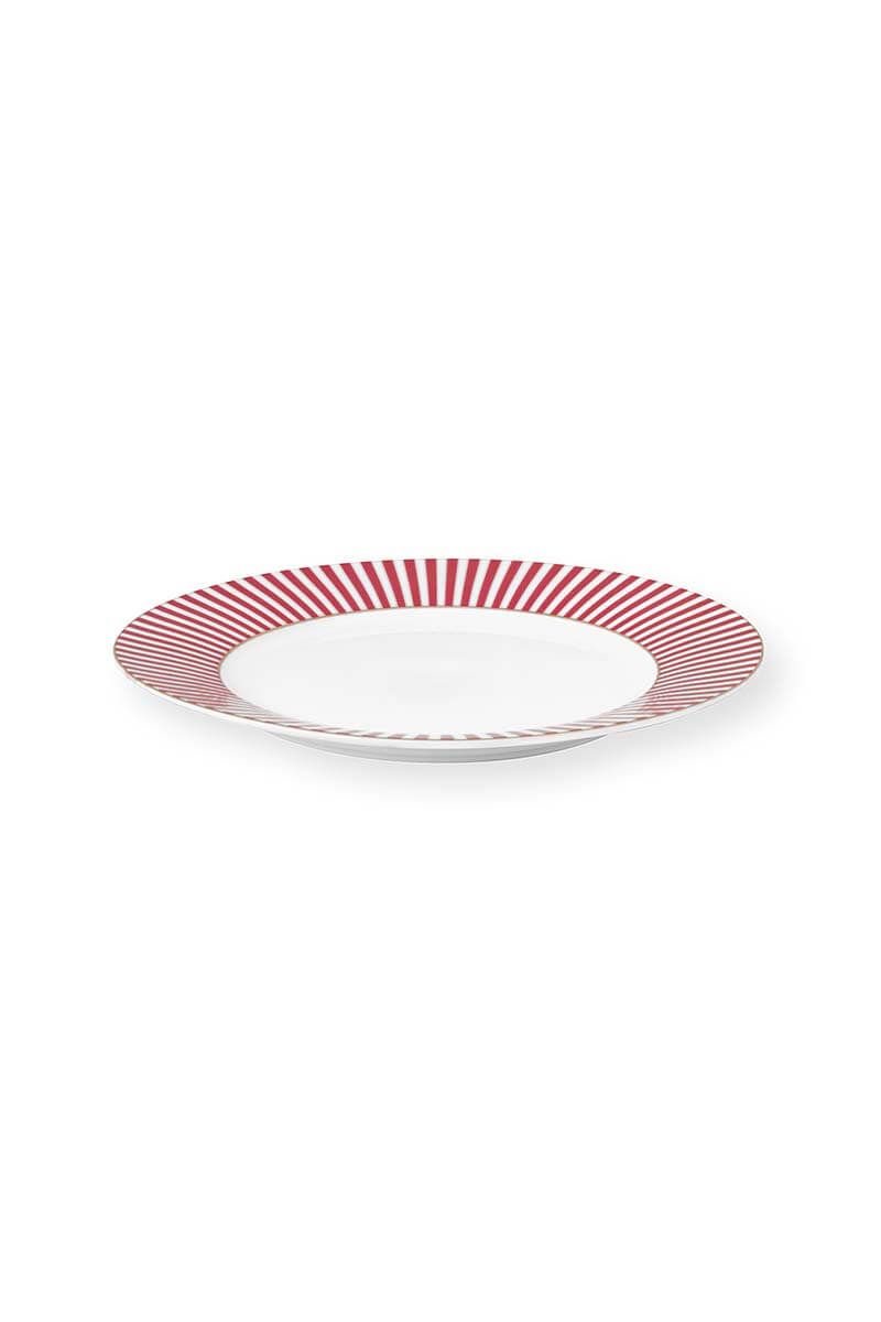 Royal Stripes Breakfast Plate Dark Pink 21cm