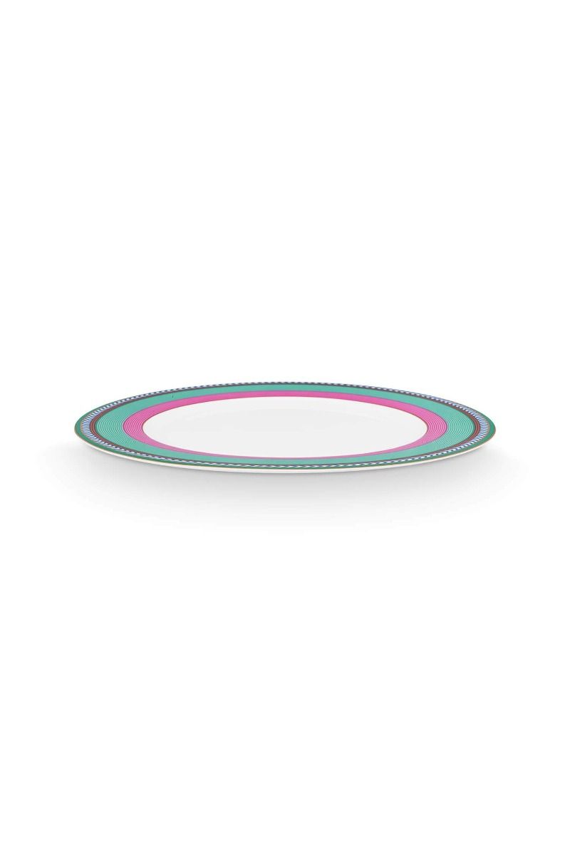 Pip Chique Stripes Dinerbord Roze/Groen 28cm