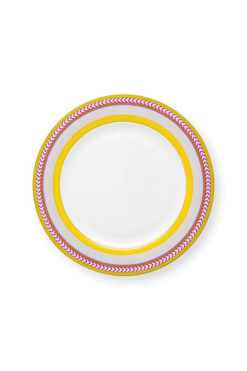 Pip Chique Stripes Assiette à petit Déjeuner Jaune 23cm