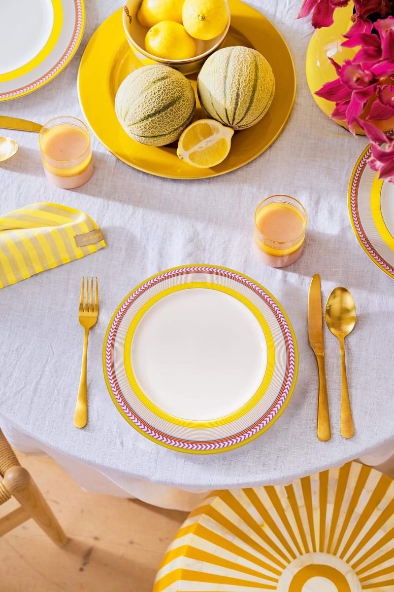 Pip Chique Stripes Breakfast Plate Yellow 23cm